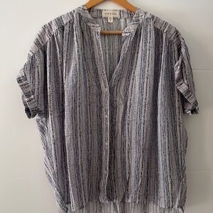 Anthropologie Cloth Stone Lightweight Relaxed Fit Oversized Button Down top